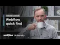 Micro Lesson Grimur introduces quick find Webflow University