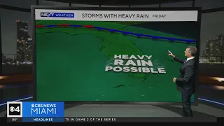 Miami weather Breezy evenings scattered showers heavy rain expected late week