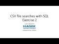 CSV files with SQL commands Exercise 2