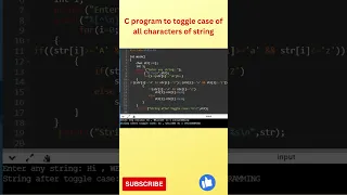 C program to toggle case of all characters of string change the case of all characters