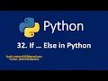 32 If Else in Python