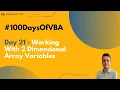 Day 21 - Working With 2 Dimensional Array Variables