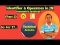 Identifier Operators in JavaScript Part-3 JS Tutorial comments in JS Rules for Identifiers