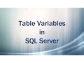 Table Variables in SQL Server Pound Tables