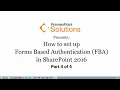 Implementing and Configuring FBA in SharePoint 2016 - Part 4