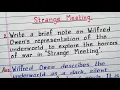 Write a brief note on Wilfred Owen s representation of the underworld to explore the horrors of war