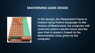 CSC1024 Programming Principles A Master Mind Computer Game