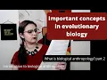 Important concepts in evolutionary biology