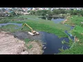 Excavator 22Kobelco Working On Mud Mats