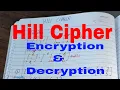 Hill cipher Hill cipher encryption and decryption Hill cipher example Hill cipher in cryptography