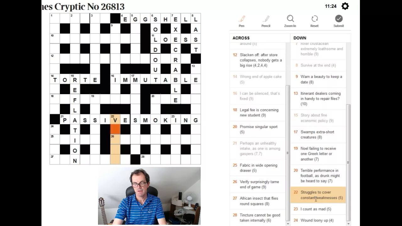 Solving The Times Crossword from August 25th 2017