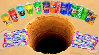 Car VS Coca Cola OF Fanta, Popular Sodas! Colorful sugars Sprite Pepsi Pepsi And Mentos Underground