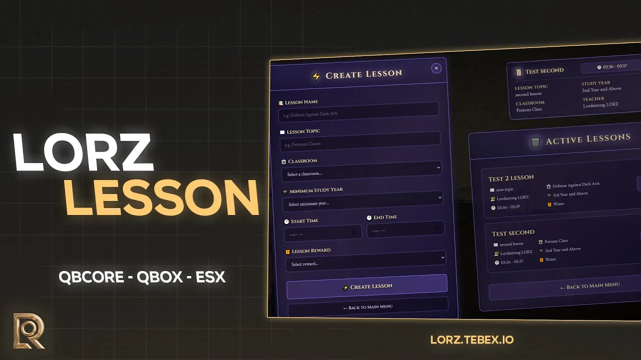 🎓 FiveM Lesson System | LORZ | 🧠 Level Up + Rewards + Character Growth