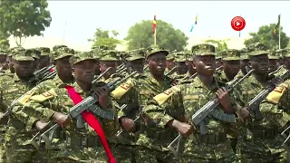 UPDF pass out of new recruits at Kaweweta Military Training School. Name the song being played!