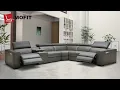 OLEANDERS LEATHER SECTIONAL SOFA WITH POWER RECLINERS