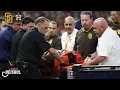 ALARMAS LUIS ARRAEZ sale en camilla tras colision con Mauricio Dubon Padres vs Astros MLB