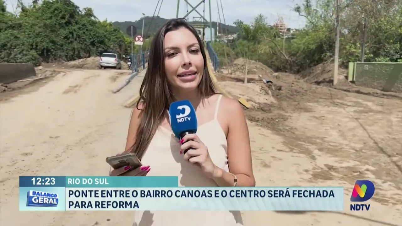 Ponte entre o bairro Canoas e o Centro de Rio do Sul será fechada para reforma