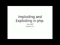 Implode and Explode functions in php