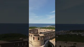 Drone over Borgholm Ruins and we set sail #sailingcouple #boatlife #sailinglife #borgholm