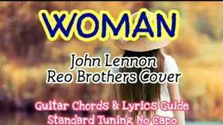 Download WOMAN John Lennon-ReoBrothers Cover Easy Guitar Chords Lyrics Guide Beginners Play-Along MP3