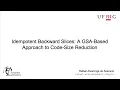 Idempotent Backward Slices A GSA-Based Approach to Code-Size Reduction
