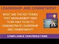 QHSE Leadership and Commitment - What key things can Management do to show leadership commitment
