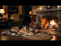 Warm Cozy Night by the Fireplace Peaceful Sleeping German Shepherd