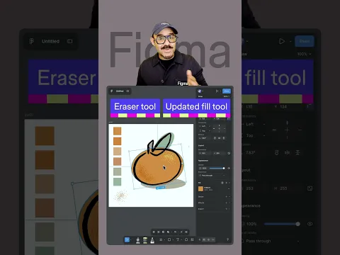 Eraser tool and drag to fill paint bucket tool updates in @Figma