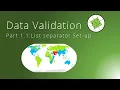 GRIT CELL Data Validation List separator set-up