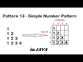 Pattern 13 - Java program to print Simple Number Pattern Java Pattern Programs