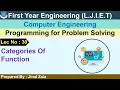 Lec-30 - Categories of Function Programming for Problem Solving First year Engineering