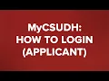 MyCSUDH How to Login Applicant