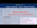 Part 29 - Multiselect Customization Angular Material Angular 14 Series Various Selection