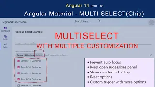 Part 29 - Multiselect Customization Angular Material Angular 14 Series Various Selection