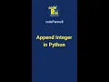 14 Append an integer value