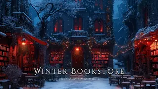 Winter Bookstore Ambience On A Snowstorm Night Dark Academia Music For Reading Writing Reflection 