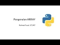 ARRAY 1 DIMENSI TIPE DATA LIST TUPLE SET DICTIONARY