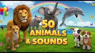 50 animal names and sounds fun learning for kids