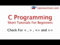 C Programming Basics - Check For Less Than And Greater Than Operations