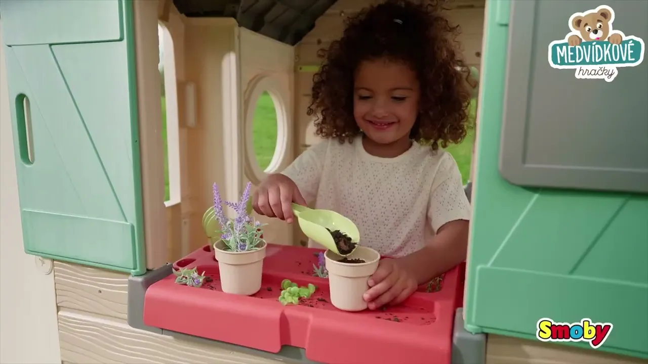Domečky s pískovištěm - Set domeček pro zahradníka a pískoviště s vodotryskem Garden House Life Smoby - 4