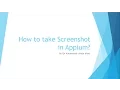 How to take screenshot using Appium