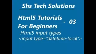 Html5 Input Type datetime-local