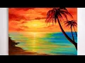 How to paint a sunset sunset beach acrylic painting