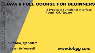 Predicate Default Methods with Example Negate AND OR Predicate Joining