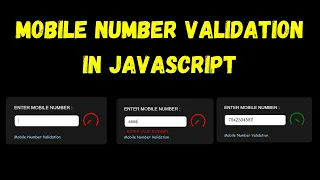 Mobile number validation in JavaScript phone number validation JavaScript CSS and HTML