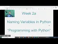 Python - Variable Naming