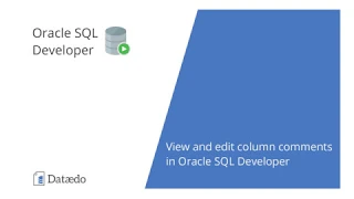 View and edit column comments in Oracle SQL Developer