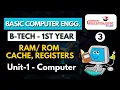 Storage Unit RAM ROM Cache Registers Basic Computer Engineering RGPV B Tech 1st Year