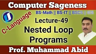 Nested Loop in C Programming Step by step Lecture-49 Urdu Hindi