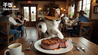 【A Day of the Cowboy Cat】Humans, let's forget our troubles together with me.
